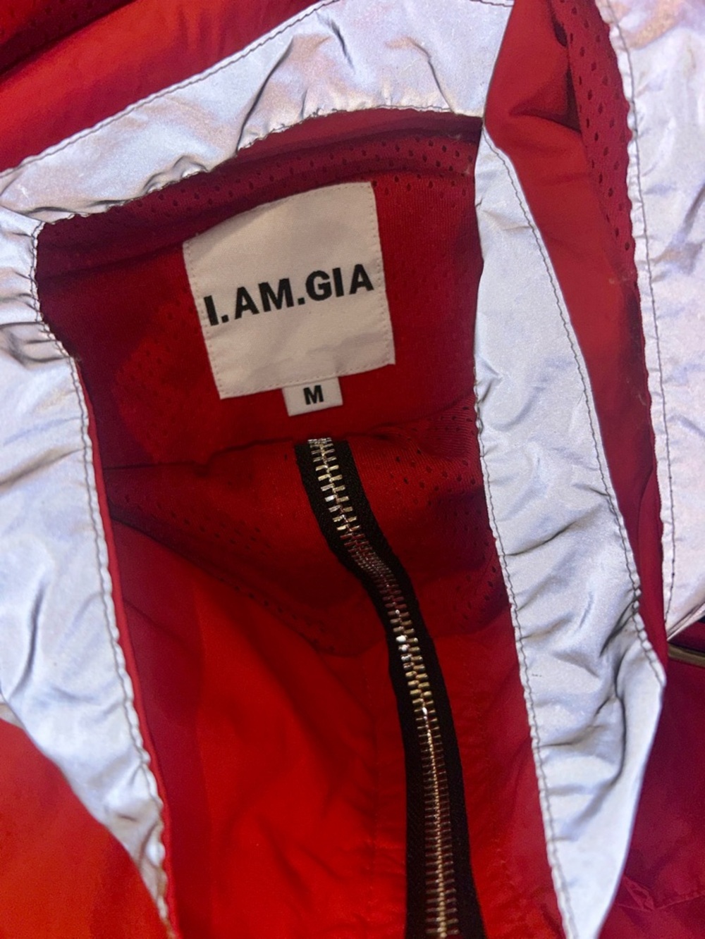 I.Am.Gia Hooded Crop Windbreaker Jacket with Reflective Details (Medium) - Picture 4 of 9